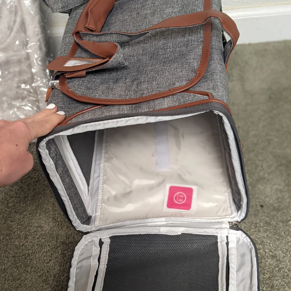 Gray and Brown Pet Carrier for Travel